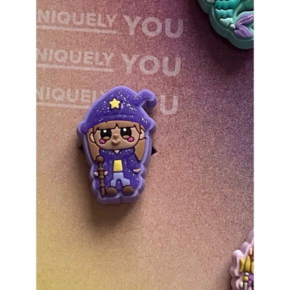 5 Pack Crocs Jibbitz Magic Girlies Purple Green Pink Wands Original NEW - Picture 4 of 7